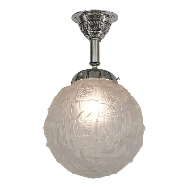 French Art Deco Semi Flush Mount by Ranc Freres 1930 France - 5 Available For Sale