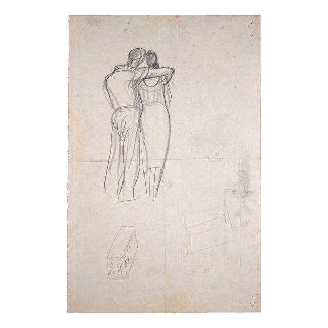 Couple Sketches, Original Drawing, Mid 20th-century For Sale