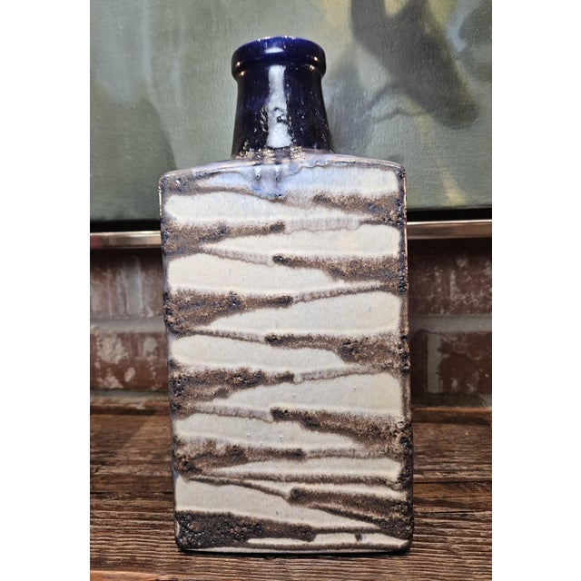 Royal Blue Scheurich Keramik Mid-Century Fat Lava Vase For Sale - Image 8 of 13