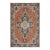 Antique Persian Heriz Medallion Rug in Orange and Blue Tones - Rug & Kilim For Sale