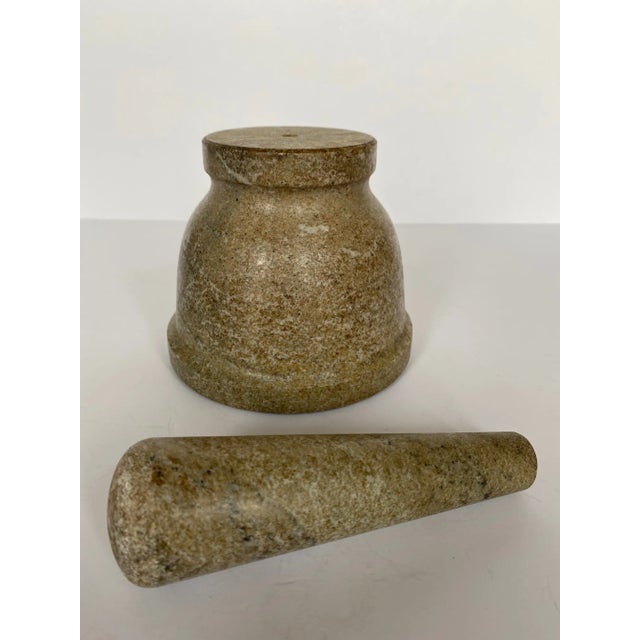 Mid 20th Century Mid 20th Century Grey/Green Marble Mortar and Pestle For Sale - Image 5 of 8