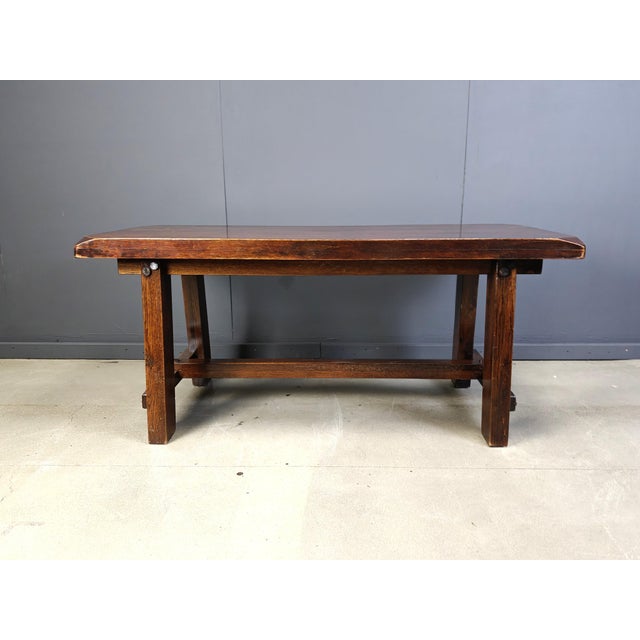 1960s Brutalist Wooden Dining Table, 1960s For Sale - Image 5 of 8
