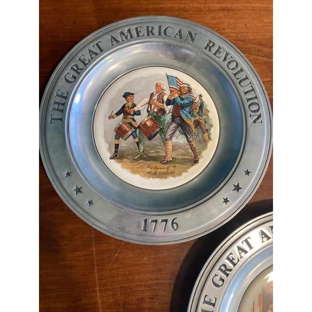 1970's J&r Pewter Revolutionary War Decorative Plates, Set of 3 Chairish