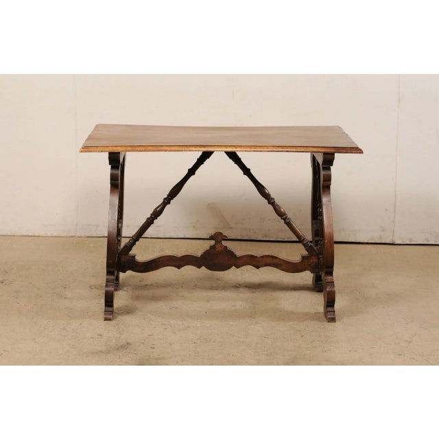 Spanish Spanish 19th Century Lyre Desk or Console Table For Sale - Image 3 of 10