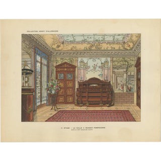 After Henry dAllemagne Pompeian Elegance: A Grand Neoclassical Dining Room Interior, 1900, Print For Sale