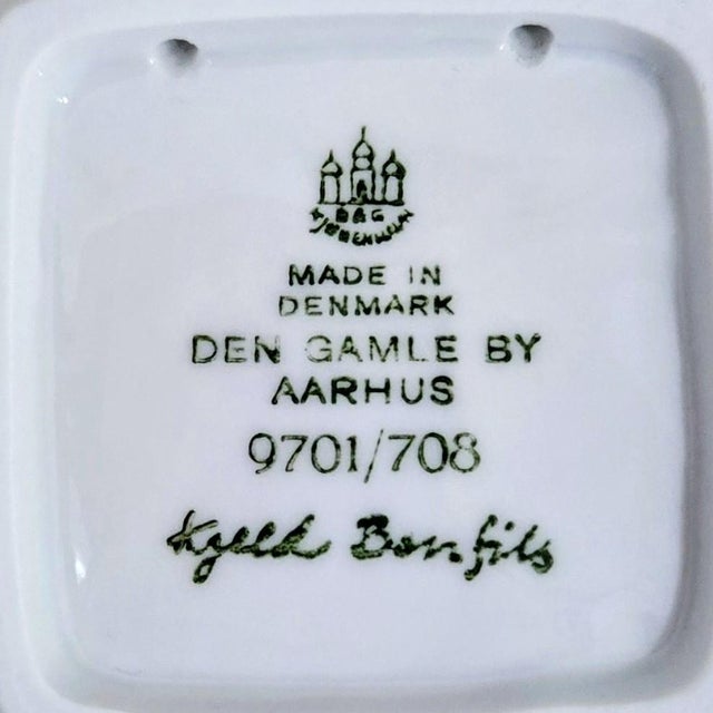 Ceramic Vintage Bing & Grondahl Danish Landmark Mini Wall Plates Framed Art by Kjeld Bonfils For Sale - Image 7 of 16