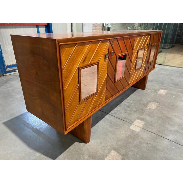 Metal Mid-Century Italian Wooden Sideboard in the style of Paolo Buffa, Milan, 1940s For Sale - Image 7 of 11