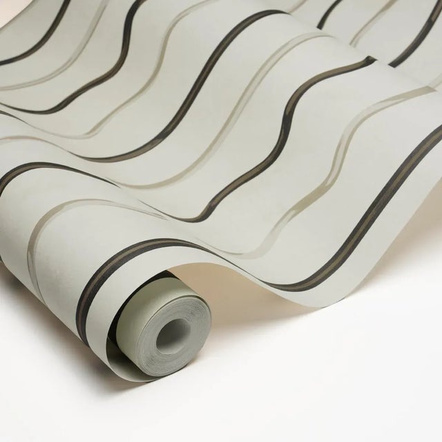 Schumacher SAMPLE - Schumacher x Backdrop Affogato Wallpaper In Ivory & Carbon For Sale - Image 4 of 4