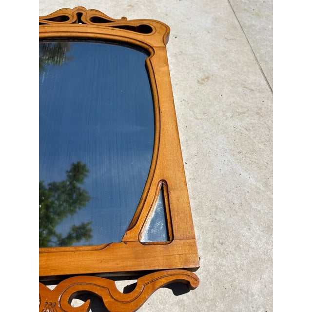 1920s Vintage Beige Wooden Table Mirror, France, 1920s For Sale - Image 5 of 18