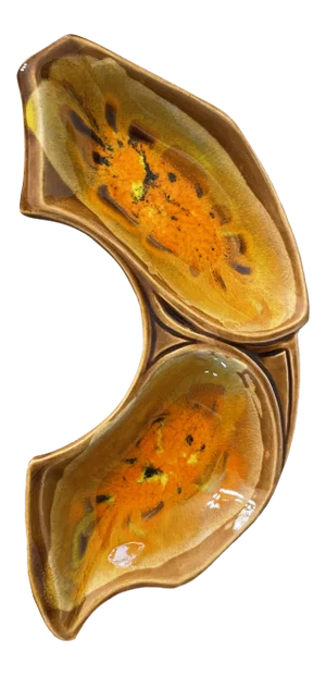 Vintage Cal Orig Glazed Pottery Serving Dish