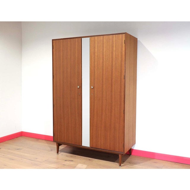Mid Century Modern Vintage Teak Armoire Wardrobe by Meredew Danish Style For Sale - Image 9 of 10