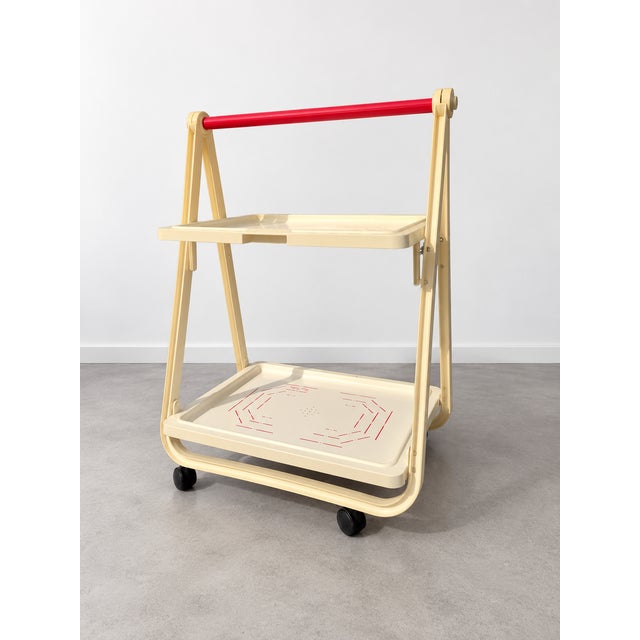 Cream Vintage Serving Trolley by Pierre Cardin for Simo, 1970s For Sale - Image 8 of 10