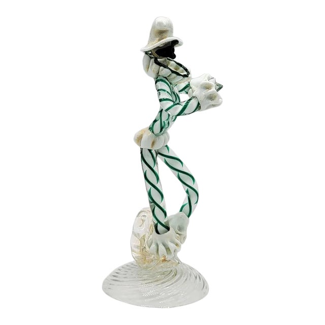 1950s Seguso Murano Commedia Dell'Arte Glass Figurine For Sale