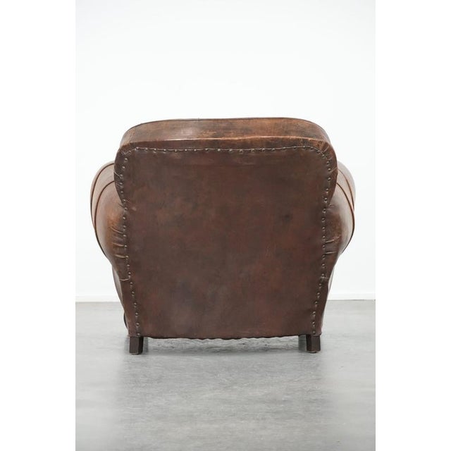 Antique Sheepskin and Wood Armchair For Sale - Image 4 of 14