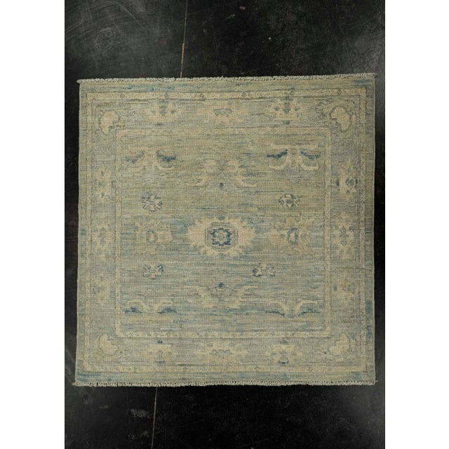Blue Oushak Square Rug 3'1" x 3'1" #21344 For Sale - Image 8 of 8