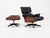 Brutalist Set of Model 670 Lounge Chair and Ottoman in Rosewood and Black Leather by Charles & Ray Eames for Herman Miller, USA, 1956 For Sale - Image 3 of 17