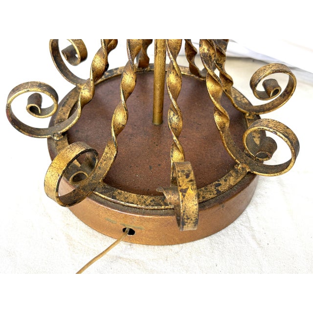 Mid 20th Century 1950's Mid-Century Modern Tall Twisted Metal Table Lamp For Sale - Image 5 of 15