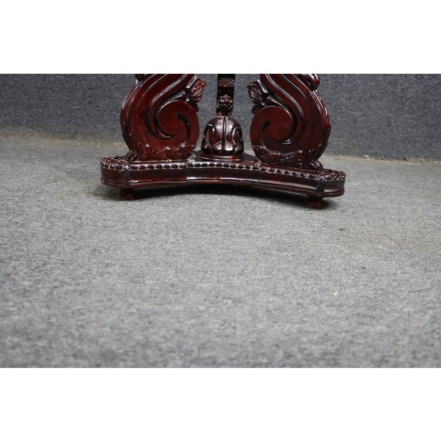 Wood Carved Mahogany Pedestal Plant Stand / Display Stand For Sale - Image 7 of 11