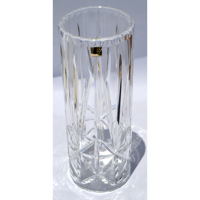 Waterford 1950s Victorian Brilliant Cut Glass Hurricance Candle Holder Star Base Underplate For Sale - Image 4 of 14
