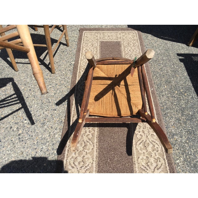 Vintage Rush Seat Spindle Back Side Chairs Set of 3 For Sale - Image 6 of 10