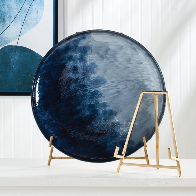 Minimalism Azul Decorative Plate Small For Sale - Image 3 of 3