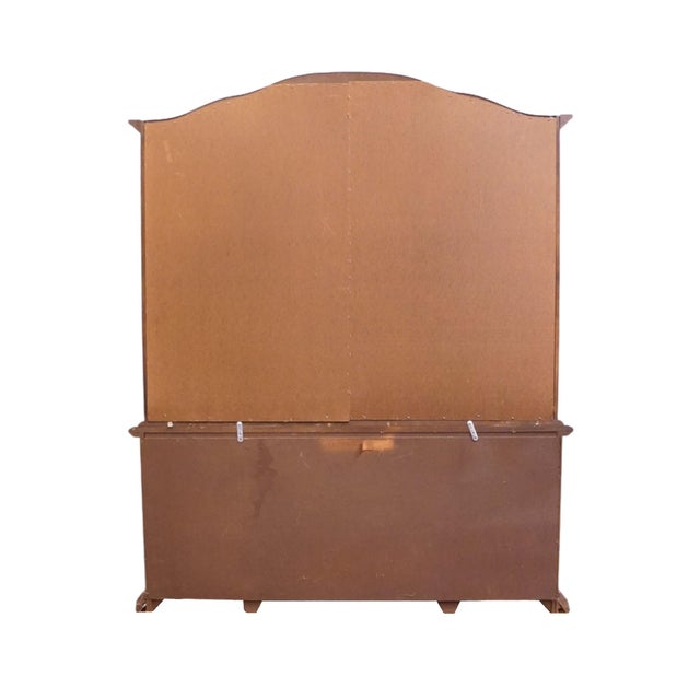 Stanley Furniture Solid Walnut Italian Provincial 66" Buffet W. Lighted Display China Cabinet W. Grilled Doors 8311-04 For Sale - Image 13 of 15