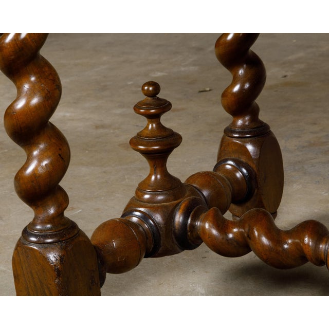 English Georgian Period Early 19th century Walnut Barley Twist Side Table For Sale - Image 10 of 12