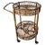Italian Bohemian Bamboo Rattan Round Serving Bar Cart by Franco Albini, 1960s For Sale - Image 9 of 9