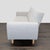 Modern 3-Seat Sofa With Light Wood Base and Cream Upholstery For Sale - Image 4 of 9