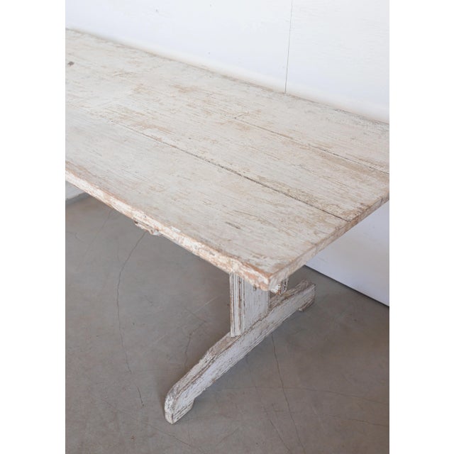 18th C. Swedish Stretcher Table Made From Nordic Pine For Sale - Image 4 of 10