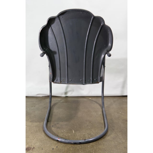 Art Deco Style Cantilevered Metal Outdoor Chair Chairish