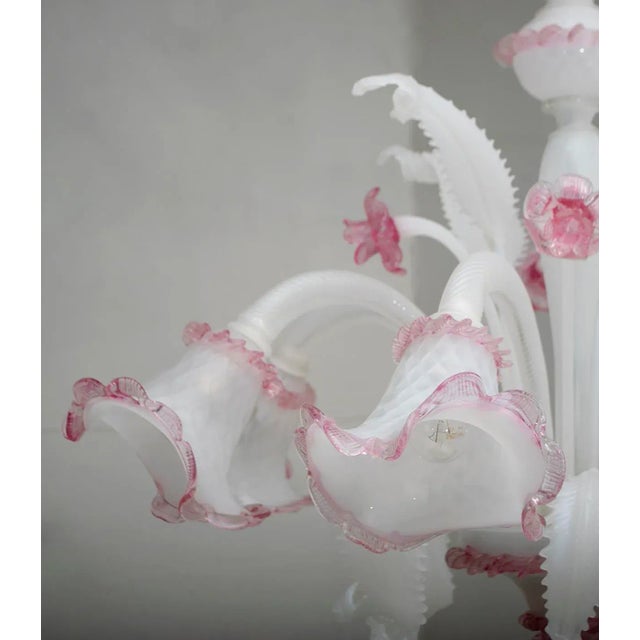 Pink Venetian Glass Ceiling Lamp from Maestri Muranesi, 1960s For Sale - Image 8 of 15