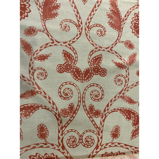 Nina Campbell's "Kylemore" Coral Large Scale Floral & Vine Fabric - 3 Yards For Sale - Image 9 of 9