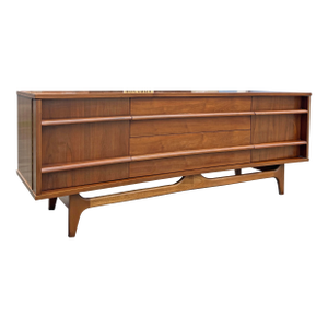 Mid Century Modern Low Concave Compact Credenza Cabinet by Young and Company
