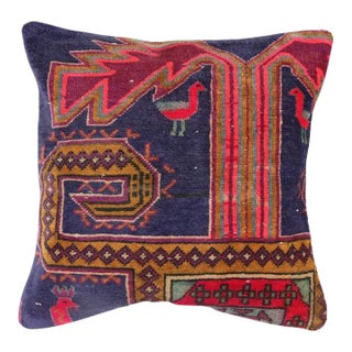 Reclaimed Rug Textile Pillow Cover For Sale