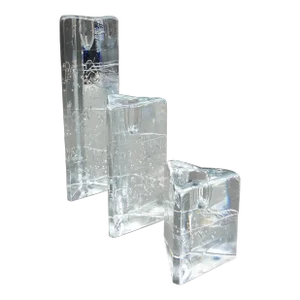 Vintage Iittala Timo Sarpaneva Finland Arkipelago Glass Candlesticks Candle Holders- Set of 3