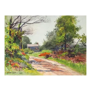 1922 New England Landscape Watercolor Painting by Egbert Cadmus