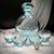 Mid 20th Century Moser Glassworks Aqua Culbuto 500-mL Decanter and Four 2-Oz Cordial/Shot Glasses, Lead-Free Crystal - Set of 5 For Sale - Image 9 of 11