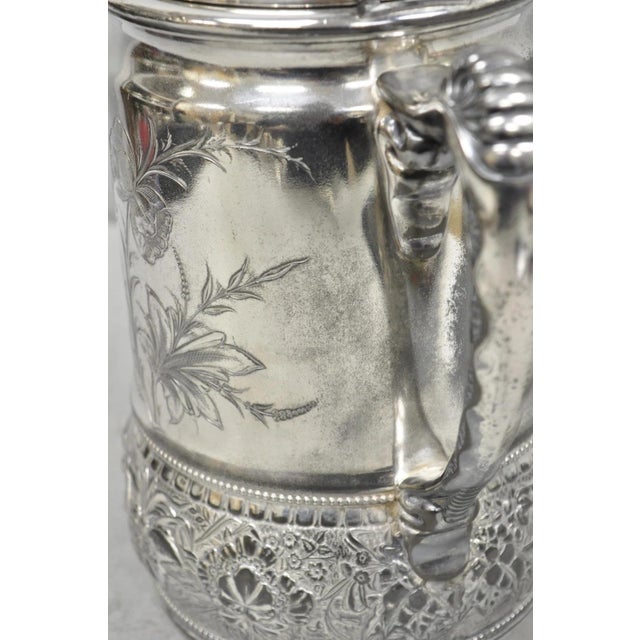 Early 20th Century Wilcox Silver Plate Co Art Nouveau Silver Plated Duck Handle Coffee Pot Pitcher For Sale - Image 17 of 18