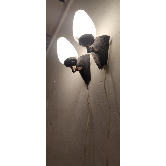 Metal and Glass Wall Appliques, Spain, 1970s, Set of 2 For Sale - Image 9 of 13