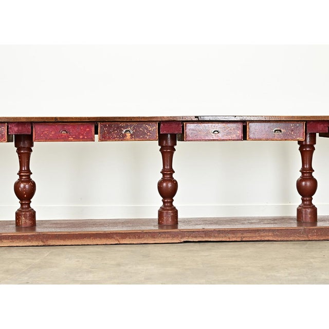 Rustic European Spanish 19th Century Massive Shop Counter For Sale - Image 3 of 12
