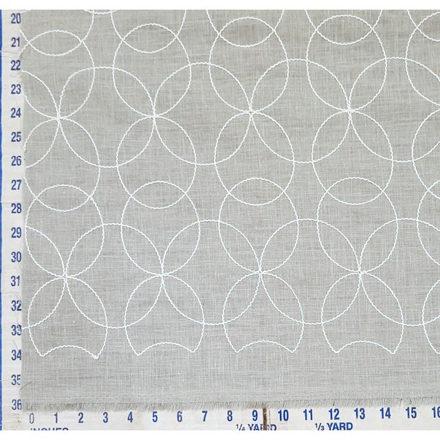 Maxwell "Turning Wheel" Chickadee Embroidered Ringlet Cotton/Linen Blend Fabric- 5 Yards For Sale In Los Angeles - Image 6 of 8