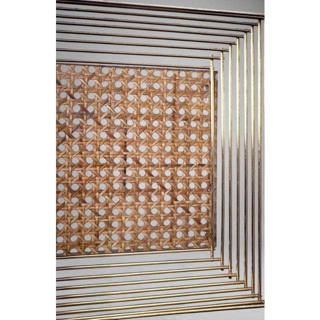 Gold Christian Dior Style Lucite and Vienna Straw Basket For Sale - Image 8 of 18