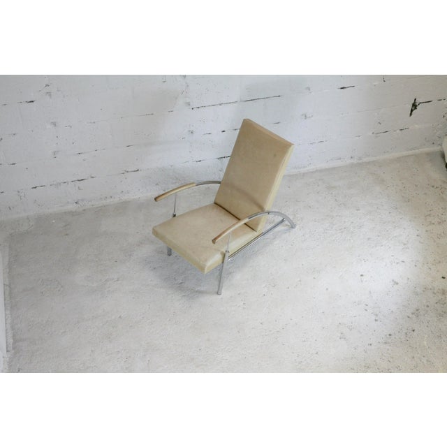 Tubular Steel and Leather Cream Armchair, France, 1970s For Sale - Image 15 of 18