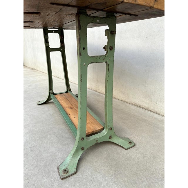 Large Vintage Industrial Table, 1890s For Sale - Image 9 of 11