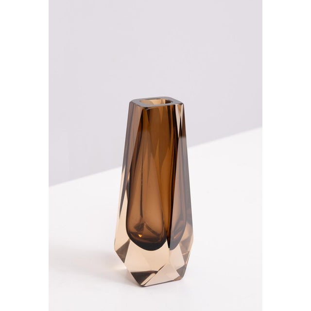 Facet Cut Art Glass Vase by Murano for Alessandro Mandruzzato, 1960s For Sale - Image 10 of 12