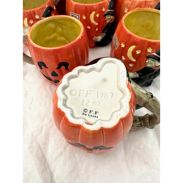 Ceramic Fitz & Floyd Jack-O-Lantern/Witch Mugs-Set of 16 For Sale - Image 7 of 7