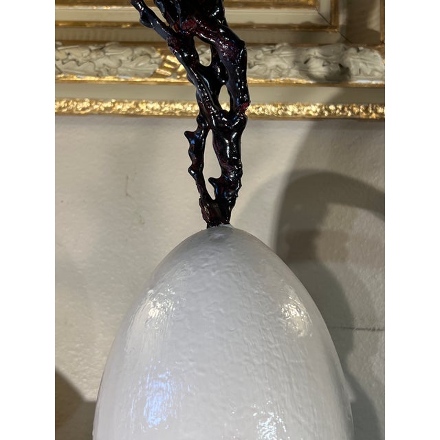 Black Baroque Curiosity Cabinet "Natural Study" Model With Faux Ostrich Egg & Faux Black Coral For Sale - Image 8 of 12