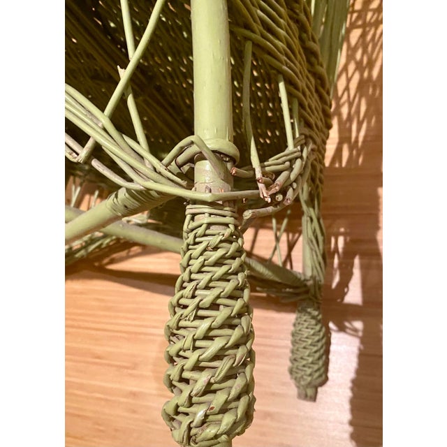 Avocado Vintage Bar Harbor Style Wicker Armchairs - Set of 2 For Sale - Image 8 of 13