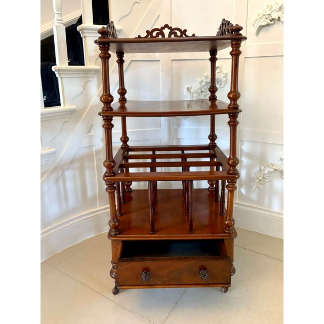 Wood Antique Victorian Mahogany Free-Standing Canterbury Whatnot, 1860s For Sale - Image 7 of 14